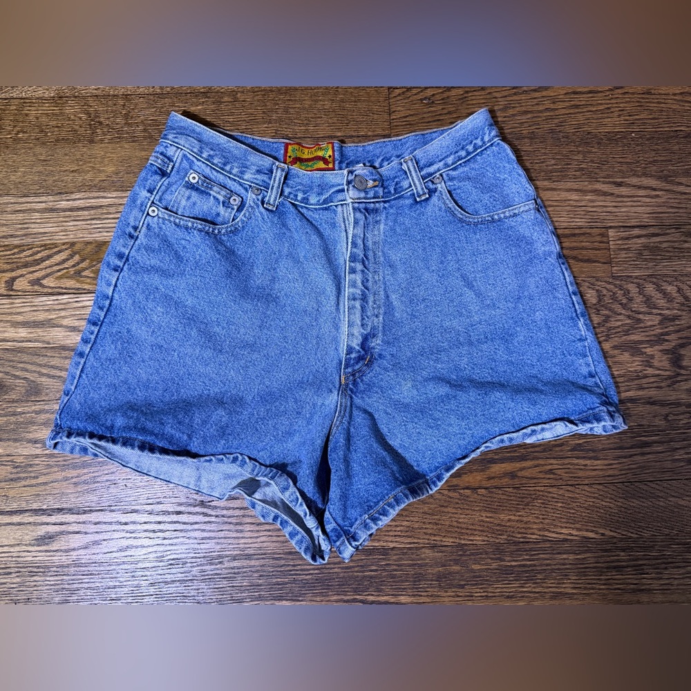 Vintage 90s High Waisted Denim Shorts SZ 16 - Picture 1 of 6